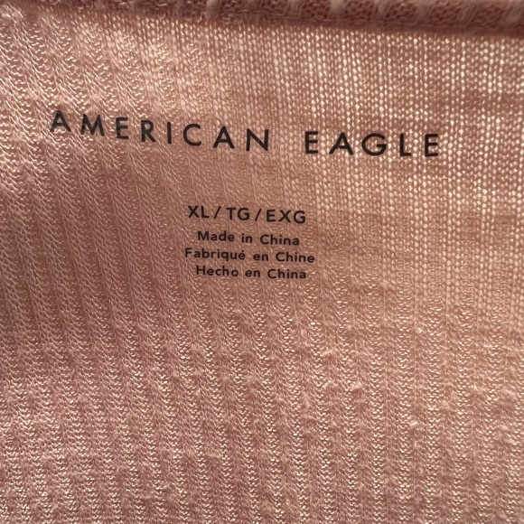 American Eagle Outfitters Pink Long-Sleeve V-Neck Sweater - Picture 3 of 3